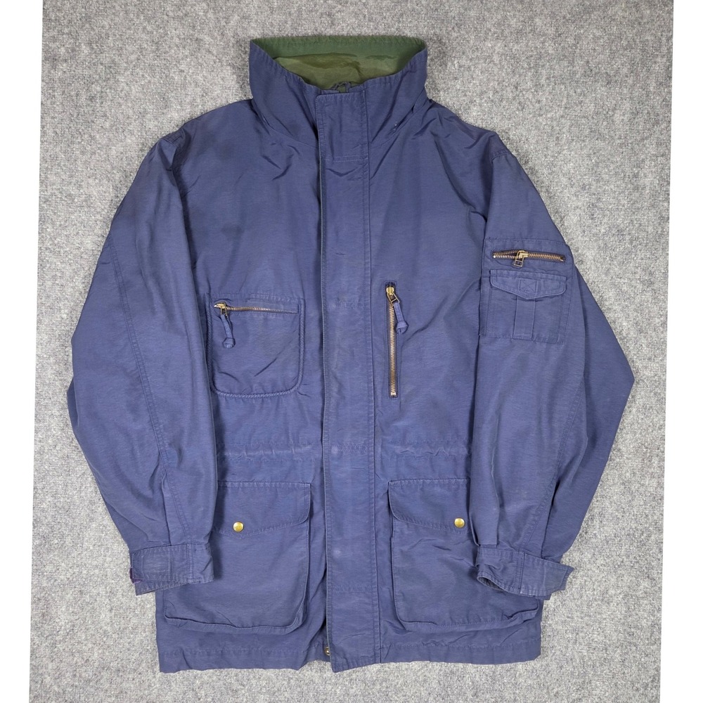 Vintage Eddie Bauer Field Jacket Mens Large Blue Utility Outdoor Outfitter Coat
